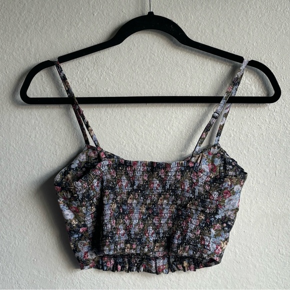 Y2K Wet Seal Floral Print Whimsygoth Ruffle Bustier Padded Crop Top Size M - Picture 5 of 7